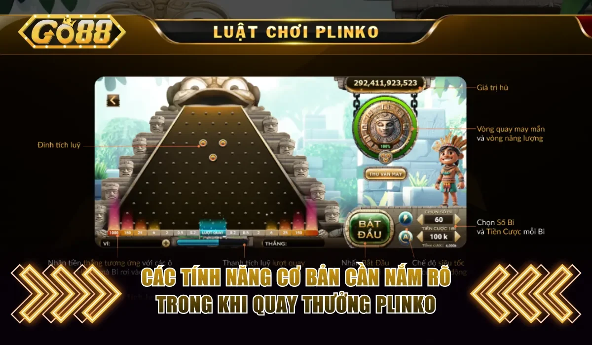 Các tính năng cơ bản cần nắm rõ trong khi quay thưởng Plinko