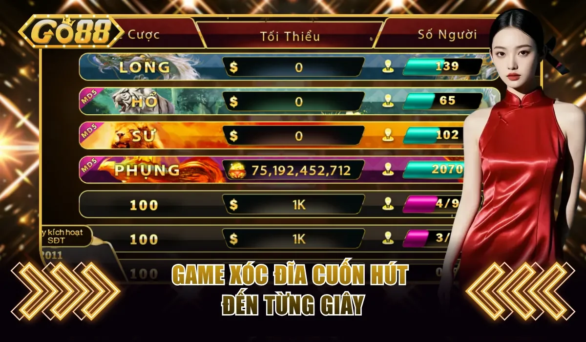 Game Xóc Đĩa cuốn hút đến từng giây