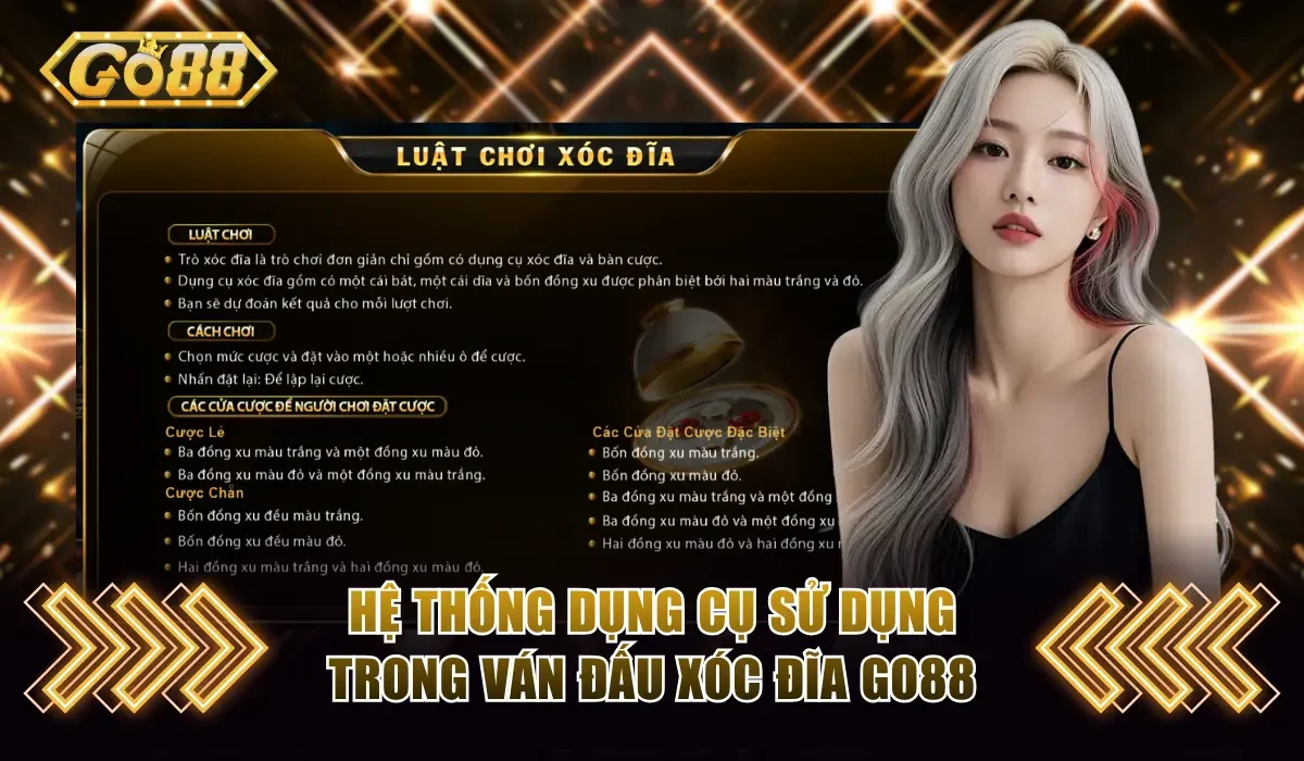 Hệ thống dụng cụ sử dụng trong ván đấu Xóc đĩa Go88