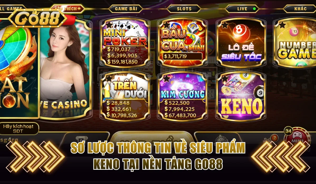 Những nét cơ bản về trò chơi Keno Go88 