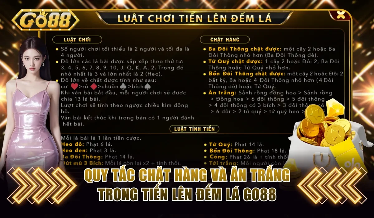 Quy tắc chặt hàng và ăn trắng trong Tiến Lên Đếm Lá Go88