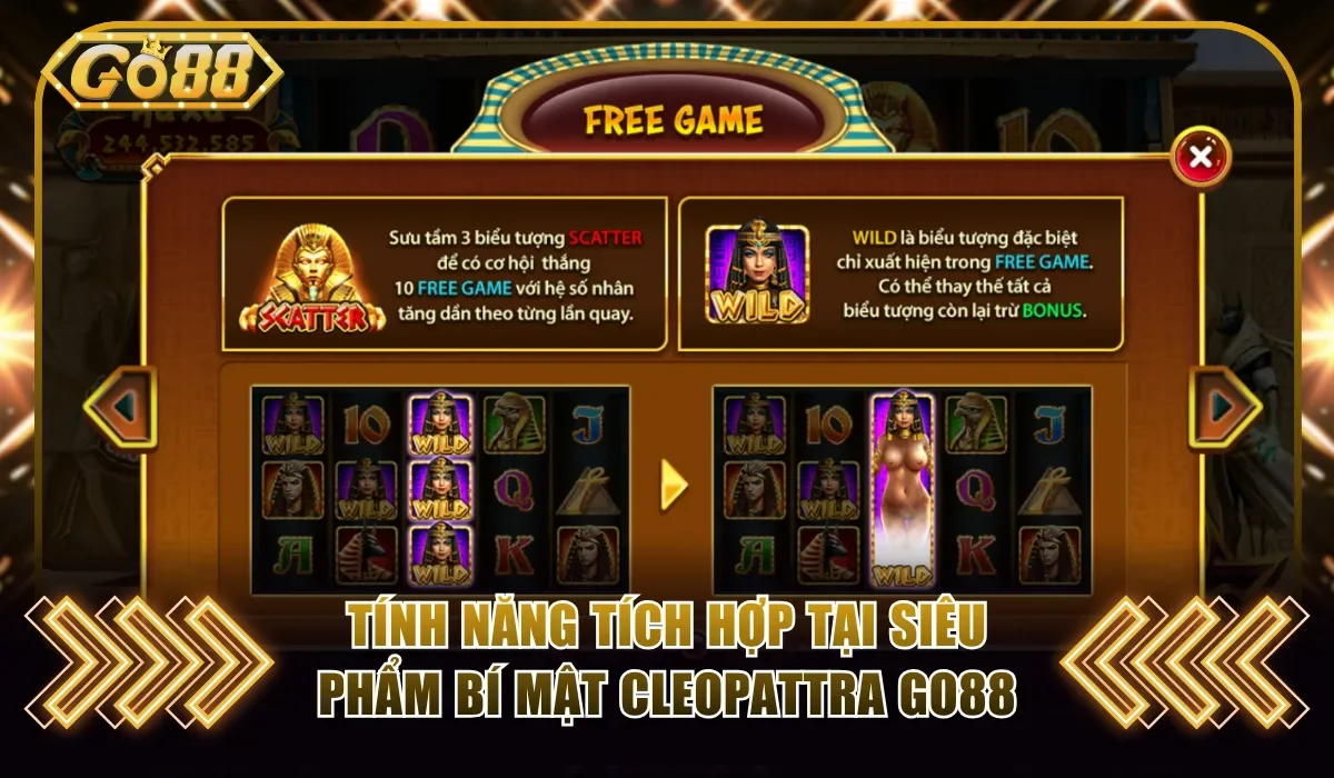 Tính năng tích hợp tại siêu phẩm bí mật Cleopattra Go88 
