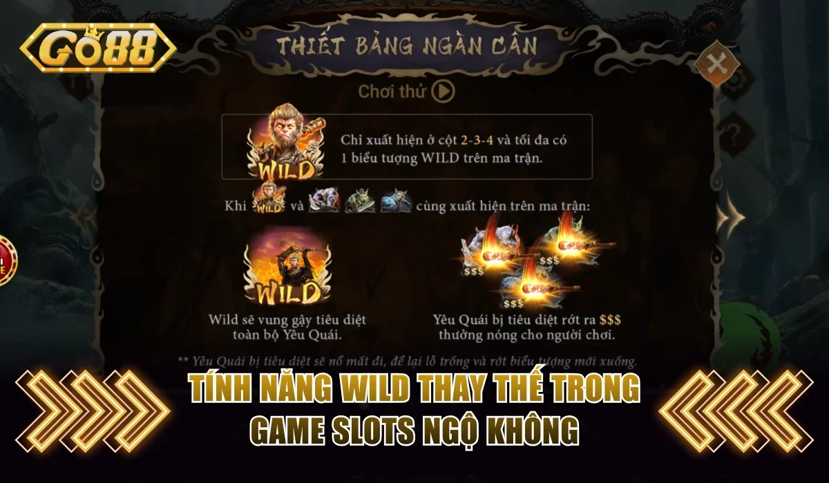 Tính năng Wild thay thế trong game slots