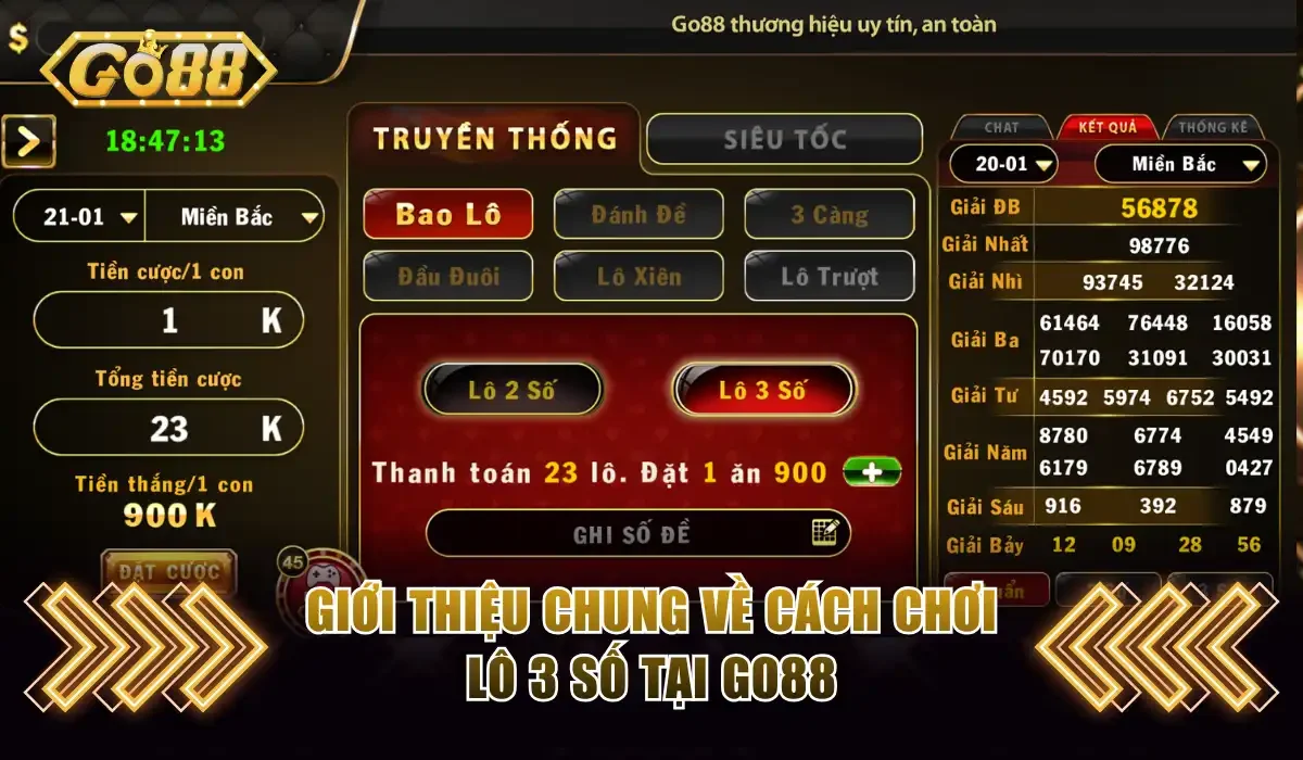 Giới thiệu chung về cách chơi lô 3 số tại Go88